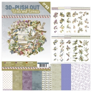 3D-Push out boek 53 / 3DPO10053 Birds and Berries