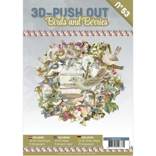 3D-Push out boek 53 / 3DPO10053 Birds and Berries
